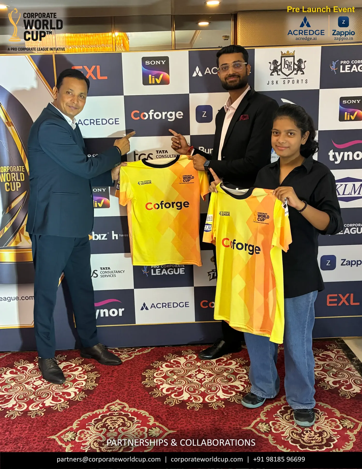 Coforge jersey launch with team representatives